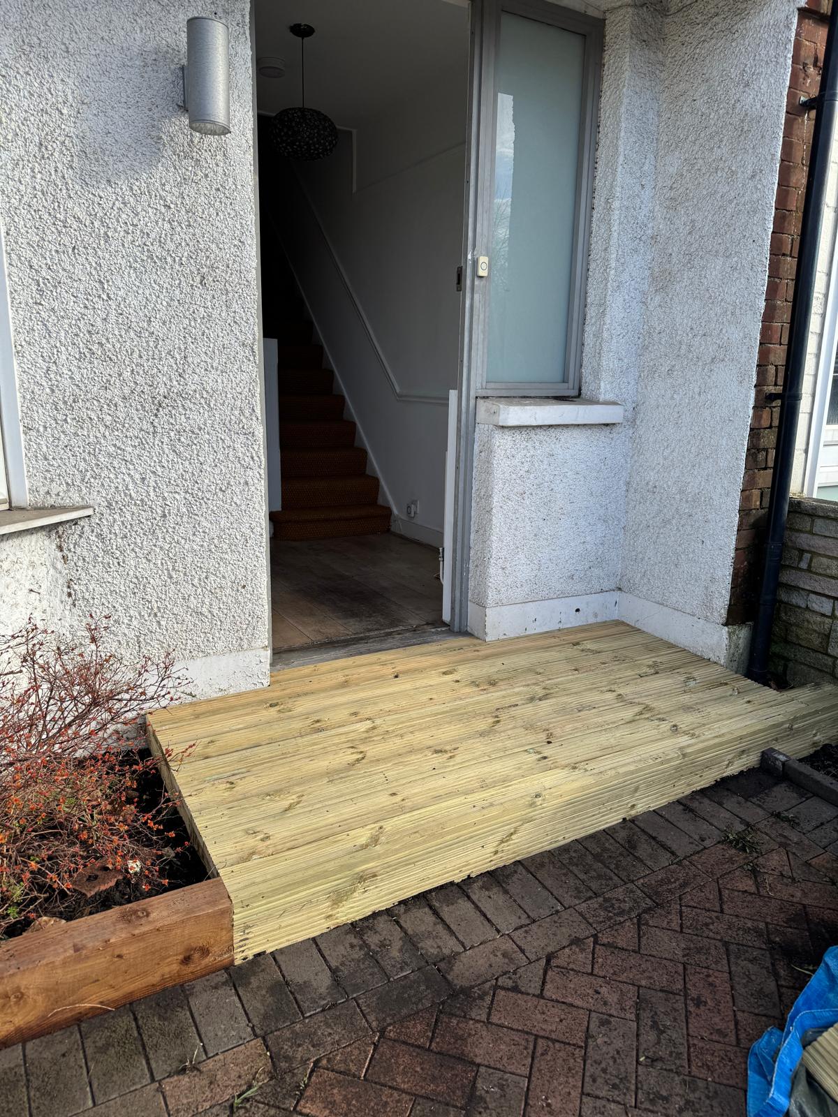 Outdoor wooden deck installation in NW2 London