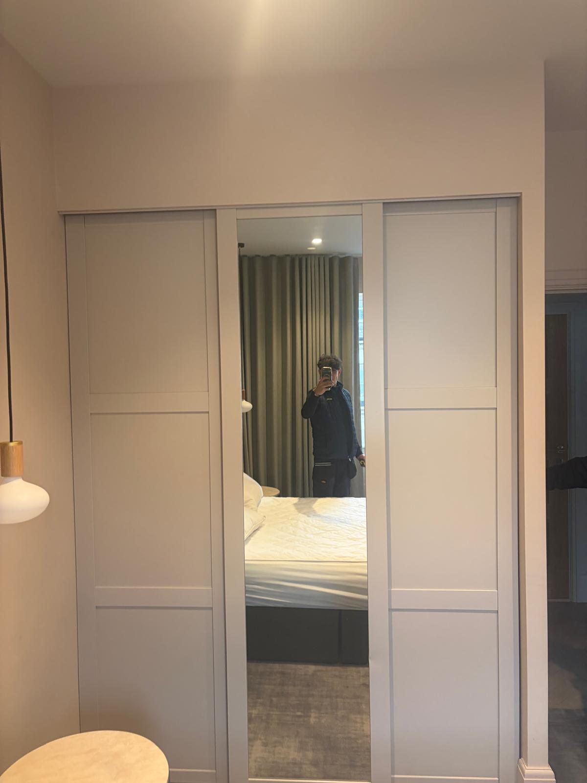 Sliding wardrobe door installation in SW1 London