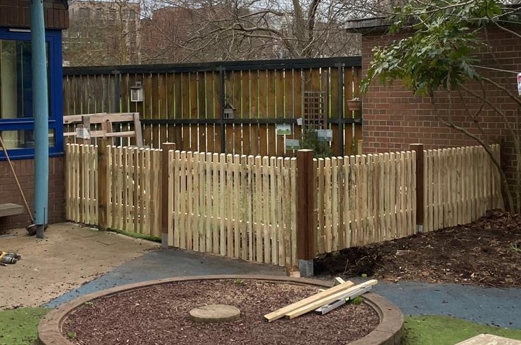 Wooden fence building for nursery garden in HA2 London